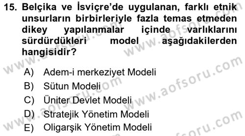 Kültür Sosyolojisi Dersi 2021 - 2022 Yılı (Final) Dönem Sonu Sınav Soruları 15. Soru