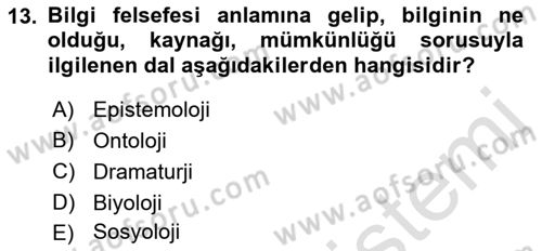 Kültür Sosyolojisi Dersi 2022 - 2023 Yılı (Vize) Ara Sınav Soruları 13. Soru