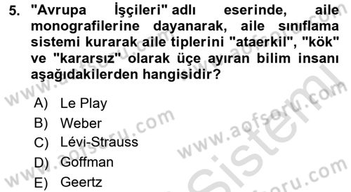 Kültür Sosyolojisi Dersi 2023 - 2024 Yılı (Vize) Ara Sınav Soruları 5. Soru