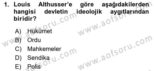 Kültür Sosyolojisi Dersi 2023 - 2024 Yılı Yaz Okulu Sınav Soruları 1. Soru