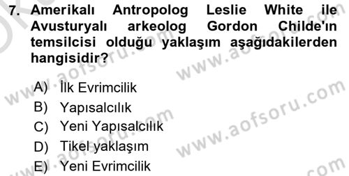 Kültür Sosyolojisi Dersi 2023 - 2024 Yılı Yaz Okulu Sınav Soruları 7. Soru