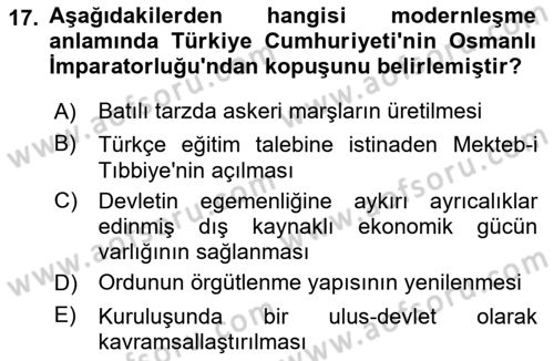 Kültür Sosyolojisi Dersi 2025 - 2026 Yılı (Final) Dönem Sonu Sınav Soruları 17. Soru