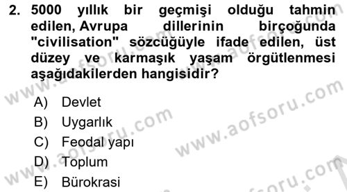 Kültür Sosyolojisi Dersi 2025 - 2026 Yılı (Final) Dönem Sonu Sınav Soruları 2. Soru
