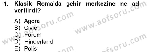 Kent Sosyolojisi Dersi 2012 - 2013 Yılı (Vize) Ara Sınav Soruları 1. Soru