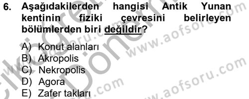 Kent Sosyolojisi Dersi 2012 - 2013 Yılı (Vize) Ara Sınav Soruları 6. Soru