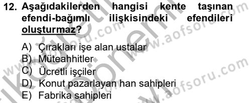 Kent Sosyolojisi Dersi 2012 - 2013 Yılı (Final) Dönem Sonu Sınav Soruları 12. Soru