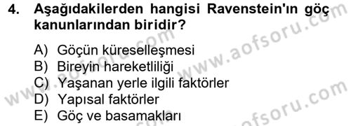 Kent Sosyolojisi Dersi 2012 - 2013 Yılı (Final) Dönem Sonu Sınav Soruları 4. Soru