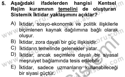 Kent Sosyolojisi Dersi 2012 - 2013 Yılı (Final) Dönem Sonu Sınav Soruları 5. Soru