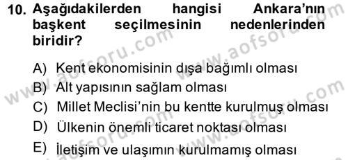 Kent Sosyolojisi Dersi 2013 - 2014 Yılı (Final) Dönem Sonu Sınav Soruları 10. Soru