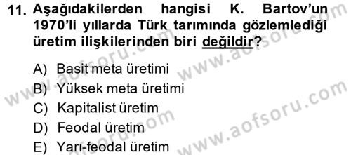Kent Sosyolojisi Dersi 2013 - 2014 Yılı Tek Ders Sınav Soruları 11. Soru