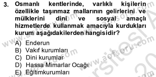 Kent Sosyolojisi Dersi 2013 - 2014 Yılı Tek Ders Sınav Soruları 3. Soru