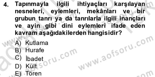 Kent Sosyolojisi Dersi 2013 - 2014 Yılı Tek Ders Sınav Soruları 4. Soru