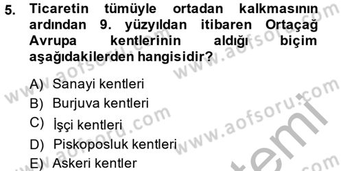 Kent Sosyolojisi Dersi 2014 - 2015 Yılı (Vize) Ara Sınav Soruları 5. Soru