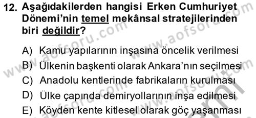 Kent Sosyolojisi Dersi 2014 - 2015 Yılı (Final) Dönem Sonu Sınav Soruları 12. Soru