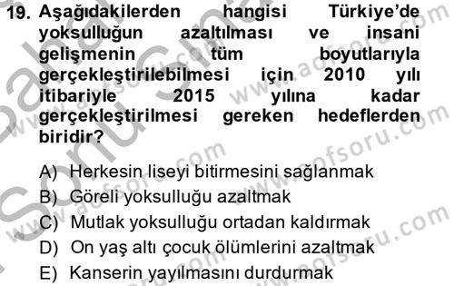 Kent Sosyolojisi Dersi 2014 - 2015 Yılı (Final) Dönem Sonu Sınav Soruları 19. Soru
