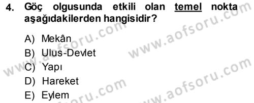 Kent Sosyolojisi Dersi 2014 - 2015 Yılı (Final) Dönem Sonu Sınav Soruları 4. Soru