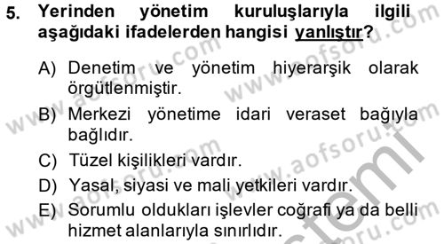 Kent Sosyolojisi Dersi 2014 - 2015 Yılı (Final) Dönem Sonu Sınav Soruları 5. Soru