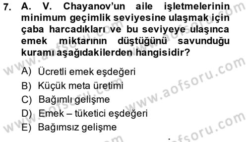 Kent Sosyolojisi Dersi 2014 - 2015 Yılı (Final) Dönem Sonu Sınav Soruları 7. Soru