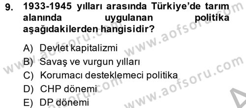 Kent Sosyolojisi Dersi 2014 - 2015 Yılı (Final) Dönem Sonu Sınav Soruları 9. Soru