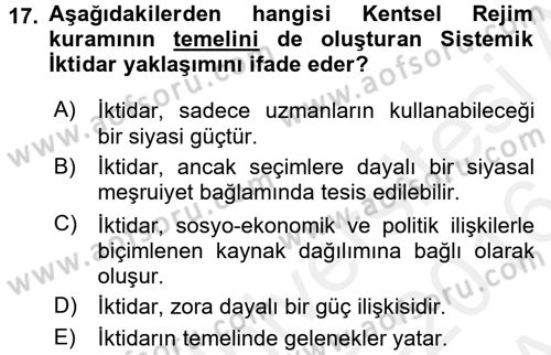 Kent Sosyolojisi Dersi 2015 - 2016 Yılı (Vize) Ara Sınav Soruları 17. Soru