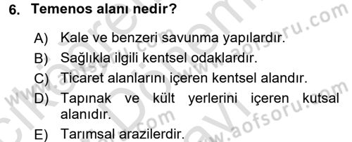 Kent Sosyolojisi Dersi 2015 - 2016 Yılı (Final) Dönem Sonu Sınav Soruları 6. Soru