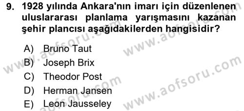 Kent Sosyolojisi Dersi 2015 - 2016 Yılı (Final) Dönem Sonu Sınav Soruları 9. Soru