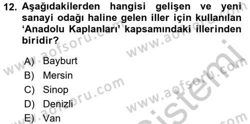 Kent Sosyolojisi Dersi 2016 - 2017 Yılı 3 Ders Sınav Soruları 12. Soru