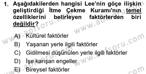 Kent Sosyolojisi Dersi 2016 - 2017 Yılı (Vize) Ara Sınav Soruları 1. Soru