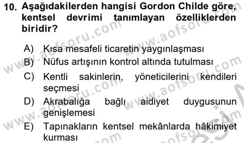 Kent Sosyolojisi Dersi 2016 - 2017 Yılı (Vize) Ara Sınav Soruları 10. Soru
