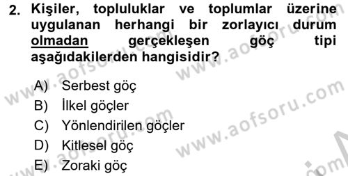 Kent Sosyolojisi Dersi 2016 - 2017 Yılı (Vize) Ara Sınav Soruları 2. Soru