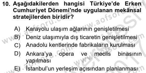 Kent Sosyolojisi Dersi 2016 - 2017 Yılı (Final) Dönem Sonu Sınav Soruları 10. Soru