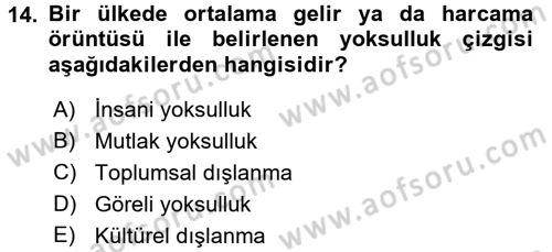Kent Sosyolojisi Dersi 2016 - 2017 Yılı (Final) Dönem Sonu Sınav Soruları 14. Soru
