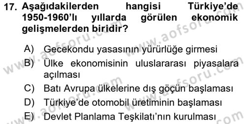 Kent Sosyolojisi Dersi 2016 - 2017 Yılı (Final) Dönem Sonu Sınav Soruları 17. Soru