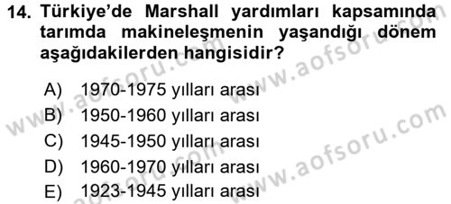 Kent Sosyolojisi Dersi 2017 - 2018 Yılı 3 Ders Sınav Soruları 14. Soru