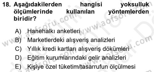 Kent Sosyolojisi Dersi 2018 - 2019 Yılı (Vize) Ara Sınav Soruları 18. Soru