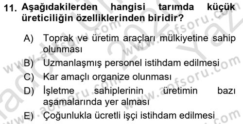 Kent Sosyolojisi Dersi 2020 - 2021 Yılı Yaz Okulu Sınav Soruları 11. Soru
