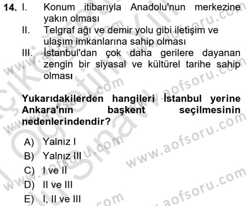 Kent Sosyolojisi Dersi 2020 - 2021 Yılı Yaz Okulu Sınav Soruları 14. Soru