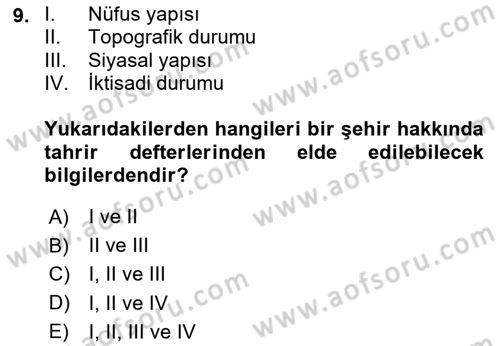 Kent Sosyolojisi Dersi 2020 - 2021 Yılı Yaz Okulu Sınav Soruları 9. Soru