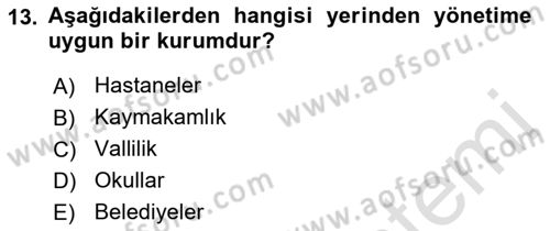 Kent Sosyolojisi Dersi 2021 - 2022 Yılı (Final) Dönem Sonu Sınav Soruları 13. Soru