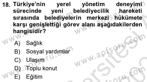 Kent Sosyolojisi Dersi 2021 - 2022 Yılı (Final) Dönem Sonu Sınav Soruları 18. Soru