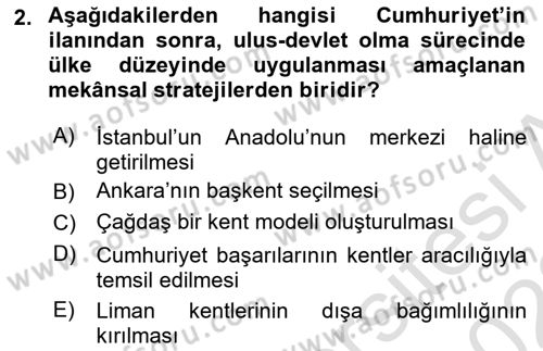 Kent Sosyolojisi Dersi 2021 - 2022 Yılı Yaz Okulu Sınav Soruları 2. Soru