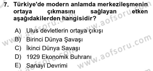 Kent Sosyolojisi Dersi 2021 - 2022 Yılı Yaz Okulu Sınav Soruları 7. Soru