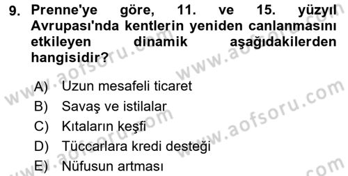 Kent Sosyolojisi Dersi 2021 - 2022 Yılı Yaz Okulu Sınav Soruları 9. Soru