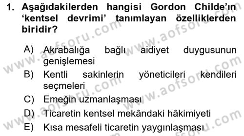 Kent Sosyolojisi Dersi 2023 - 2024 Yılı (Final) Dönem Sonu Sınav Soruları 1. Soru