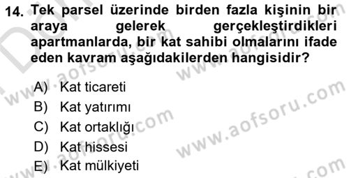 Kent Sosyolojisi Dersi 2023 - 2024 Yılı (Final) Dönem Sonu Sınav Soruları 14. Soru