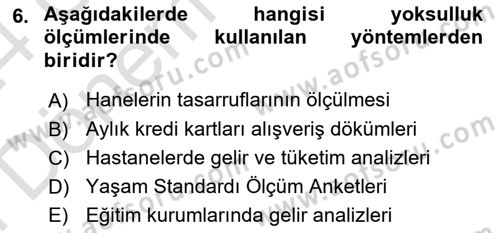 Kent Sosyolojisi Dersi 2023 - 2024 Yılı (Final) Dönem Sonu Sınav Soruları 6. Soru