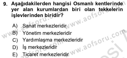 Kent Sosyolojisi Dersi 2023 - 2024 Yılı (Final) Dönem Sonu Sınav Soruları 9. Soru