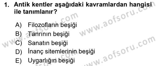 Kent Sosyolojisi Dersi 2024 - 2025 Yılı (Final) Dönem Sonu Sınav Soruları 1. Soru