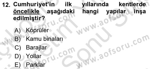 Kent Sosyolojisi Dersi 2025 - 2026 Yılı (Final) Dönem Sonu Sınav Soruları 12. Soru