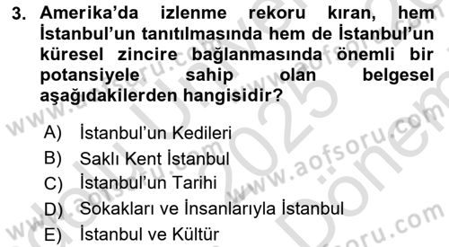Kent Sosyolojisi Dersi 2025 - 2026 Yılı (Final) Dönem Sonu Sınav Soruları 3. Soru
